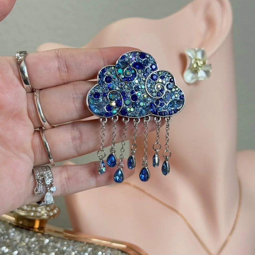 ⚜️🌧️ Cloudé | Blue and Silver Cloud Brooch 🌧️